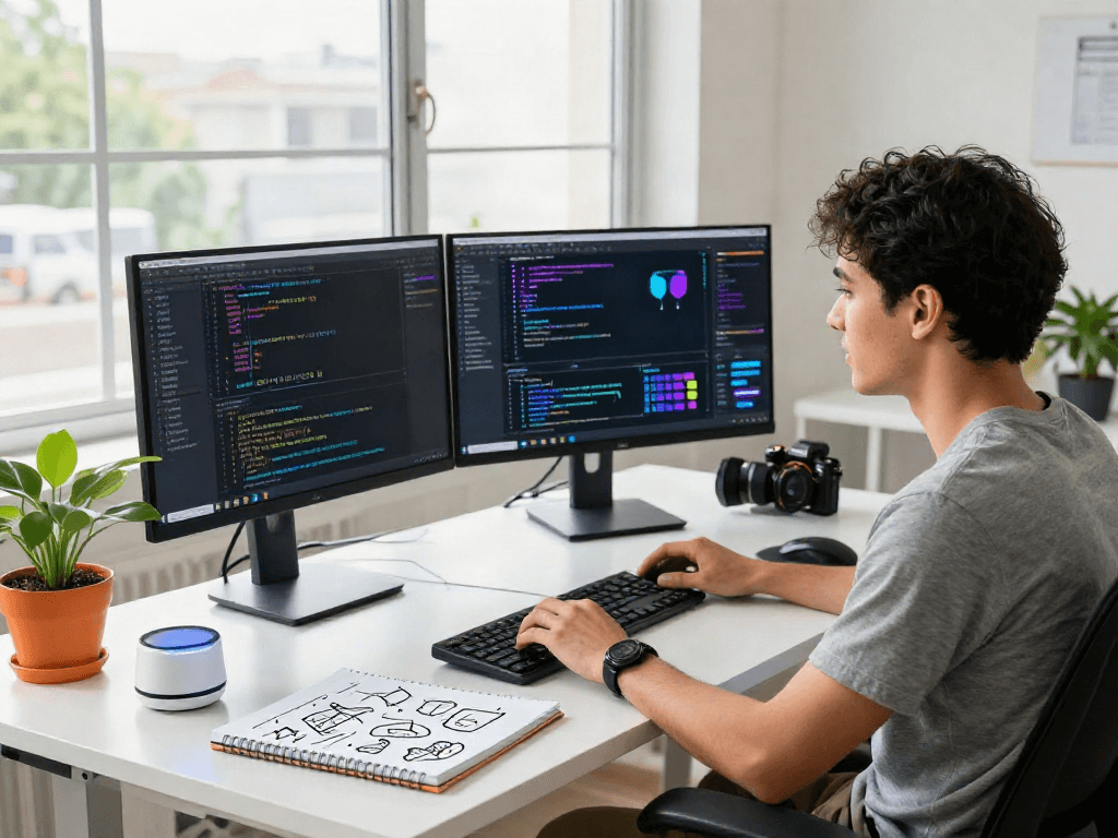Explore crush ai in a modern tech workspace showcasing innovative collaboration tools and vibrant coding.