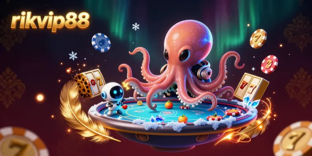Engage with rikvip88 online poker as an alien octopus blends fun and strategy in a dazzling cosmic setting.