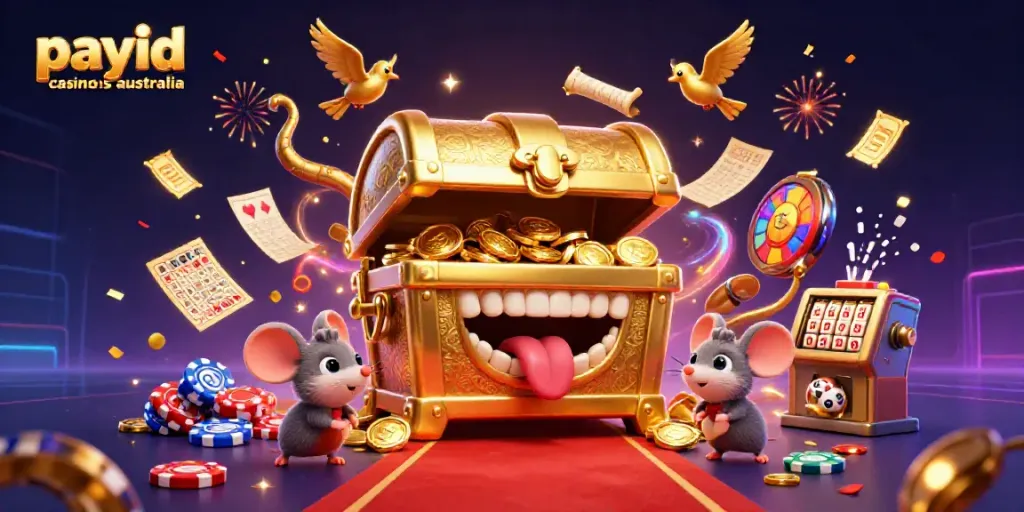 Engaging scene showcasing payid casinos australia with vibrant casino elements and characters.