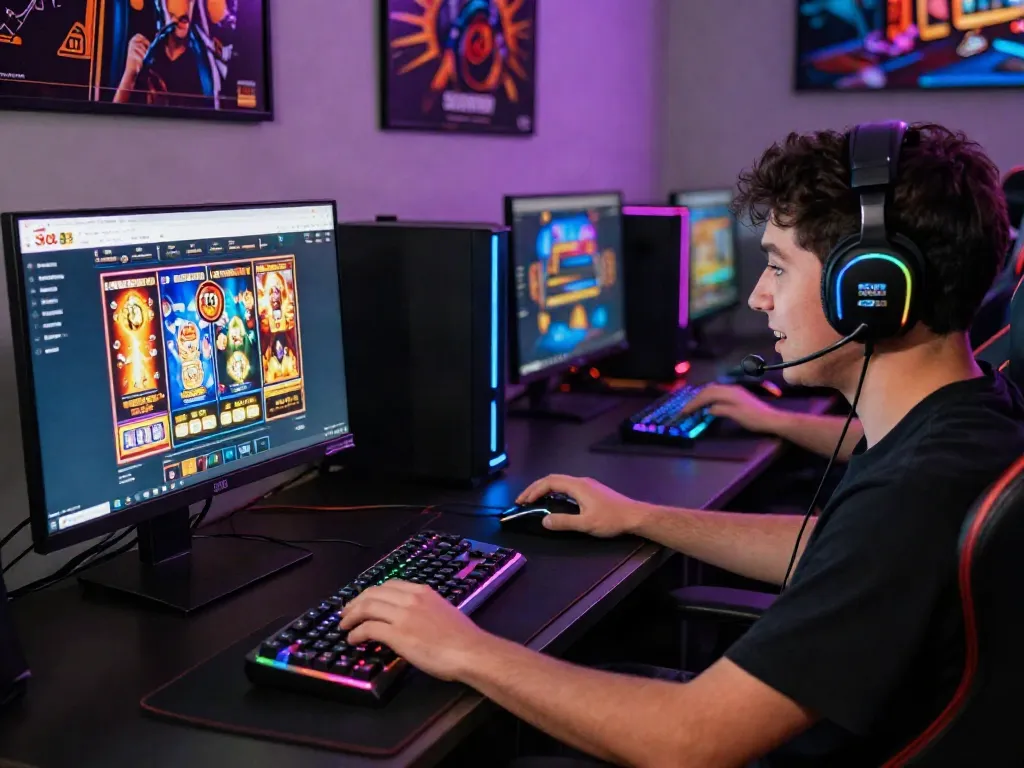Exciting Slot88 gaming experience with player engaged in online gameplay.
